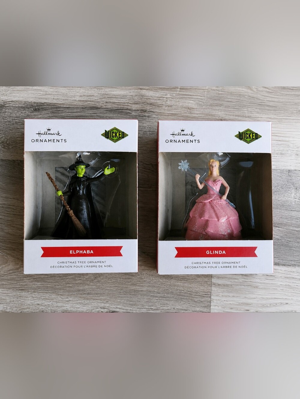 Hallmark Wicked Glinda & Elphaba Ornament Set of 2 New in Box NIB